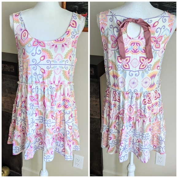 Matilda Jane Breathe Deeply Tank Top A-Line Ruffle Sleeveless Women's Medium